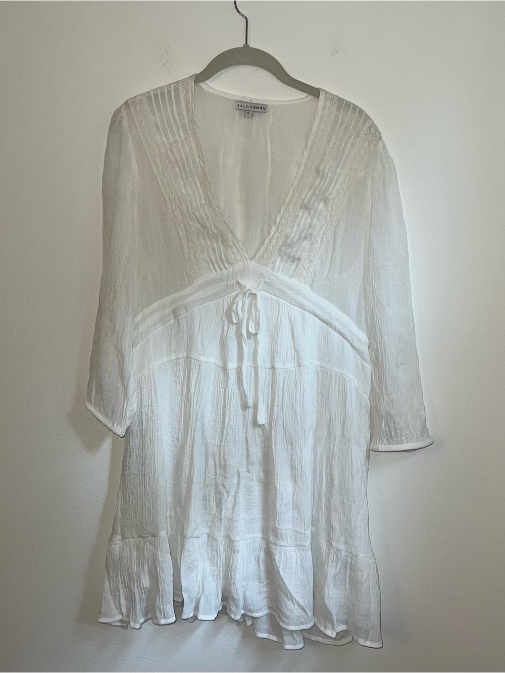 Baltic Born White Sheer V-Neck Tunic